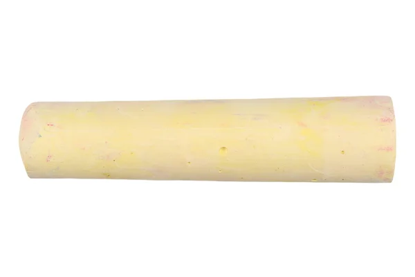 Χρώμα κρητίδες, κίτρινο, απομονώνονται σε λευκό, με διαδρομή αποκοπής — Φωτογραφία Αρχείου