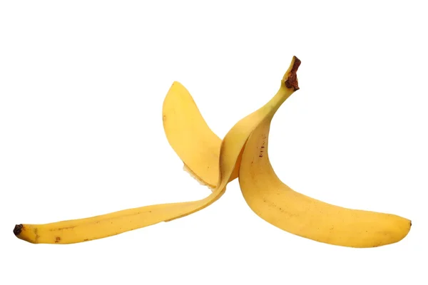 Bananenschil geïsoleerd op witte achtergrond — Stockfoto