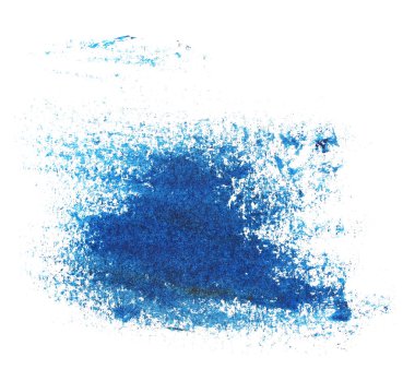 Mavi grunge fırça darbeleri yağlı boya beyaz arka plan üzerinde izole
