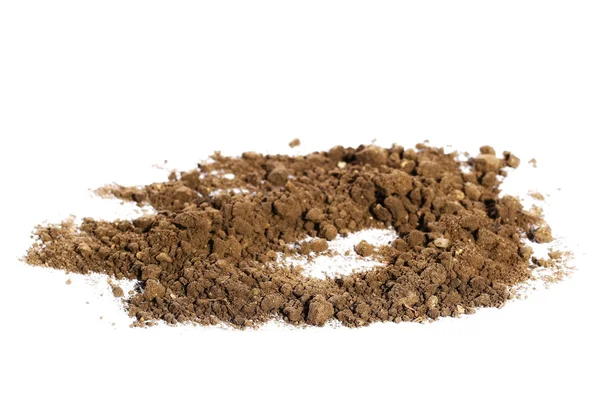 Pile dirt isolated on white background, with clipping path — Stock Photo, Image