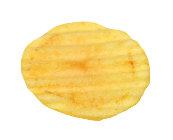 Aardappel chips geïsoleerd op witte achtergrond — Stockfoto