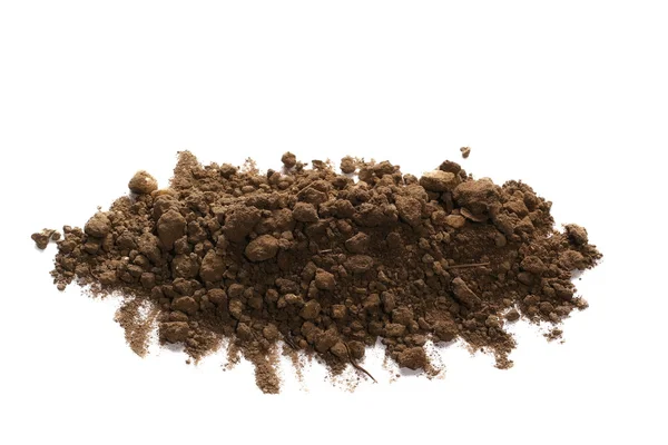 Pile soil isolated on white background — Stock Photo, Image