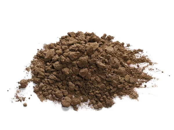 Pile soil isolated on white background — Stock Photo, Image