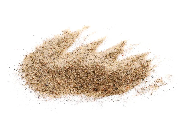 Куча песка на белом фоне — стоковое фото