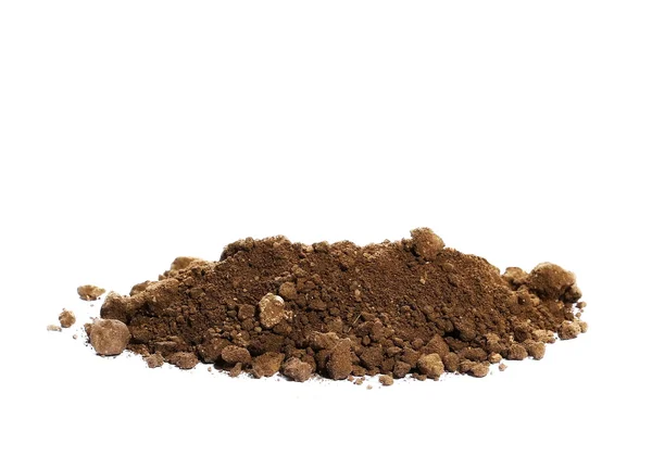 Pile soil isolated on white background — Stock Photo, Image