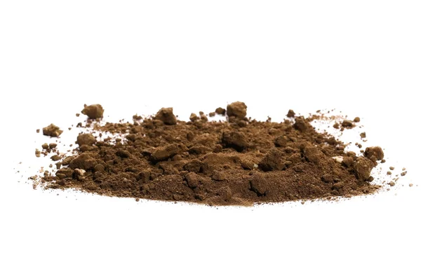 Pile soil isolated on white background — Stock Photo, Image