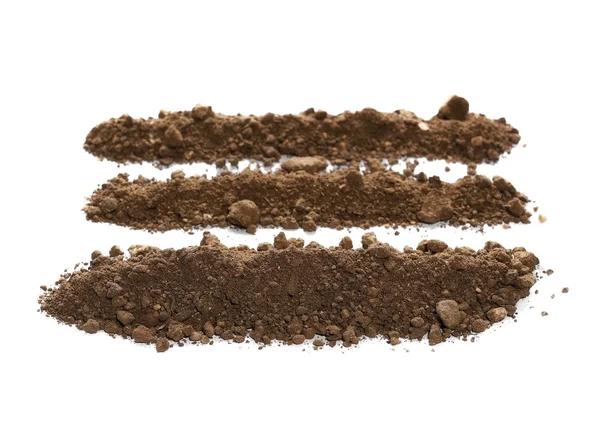 Pile soil isolated on white background — Stock Photo, Image