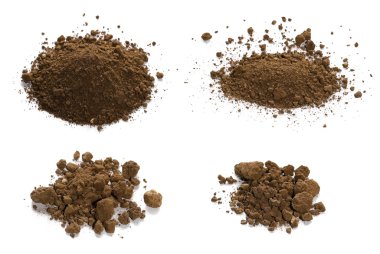 set pile dirt isolated on white background with clipping path clipart