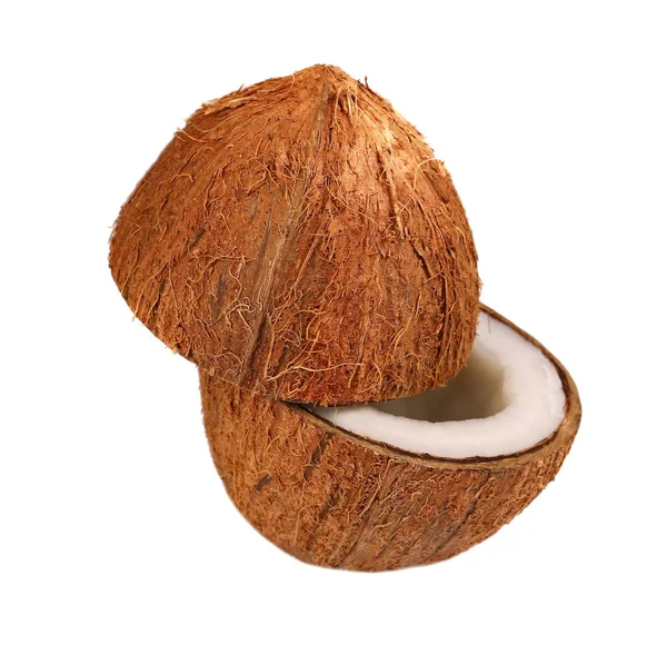 Coconut half isolated on white background, clipping path — Stock Photo, Image