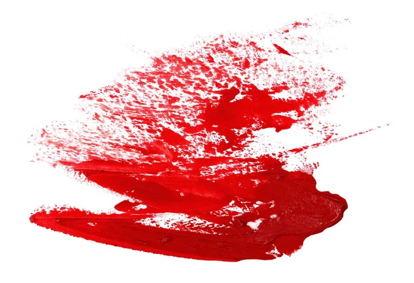 Червоний гранжевий пензлик масляна фарба ізольована на білому тлі — стокове фото