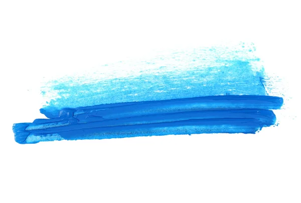 Pincel grunge azul pinceladas pintura al óleo aislado sobre fondo blanco —  Fotos de Stock