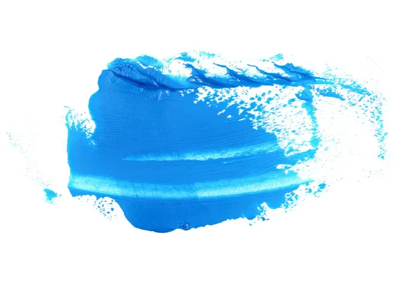 Pinceladas grunge azul pintura a óleo isolado no fundo branco — Fotografia de Stock