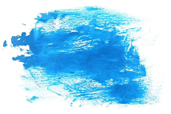Blå grunge brush strokes oljefärg isolerad på vit bakgrund — Stockfoto
