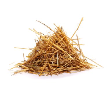 pile straw isolated on white background clipart