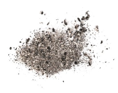 Beyaz arka planda, doku kırpma yoluyla izole kül