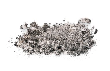 Beyaz arka planda, doku kırpma yoluyla izole kül