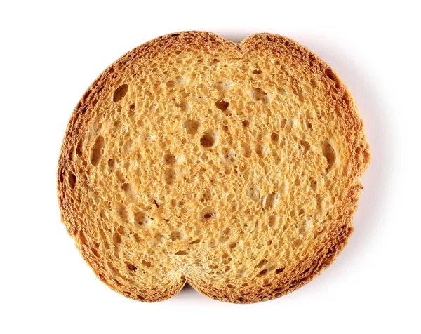 Στρογγυλό Ψωμί Παξιμάδι Ψωμί Ολικής Αλέσεως Απομονωμένο Λευκό Φόντο Κορυφαία — Φωτογραφία Αρχείου