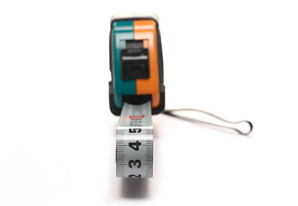 Mengukur Alat Pita Meter Terisolasi Pada Latar Belakang Putih — Stok Foto