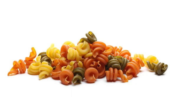 Pasta Trottole Tricolore Stapel Gemaakt Van Durum Tarwe Geïsoleerd Witte — Stockfoto