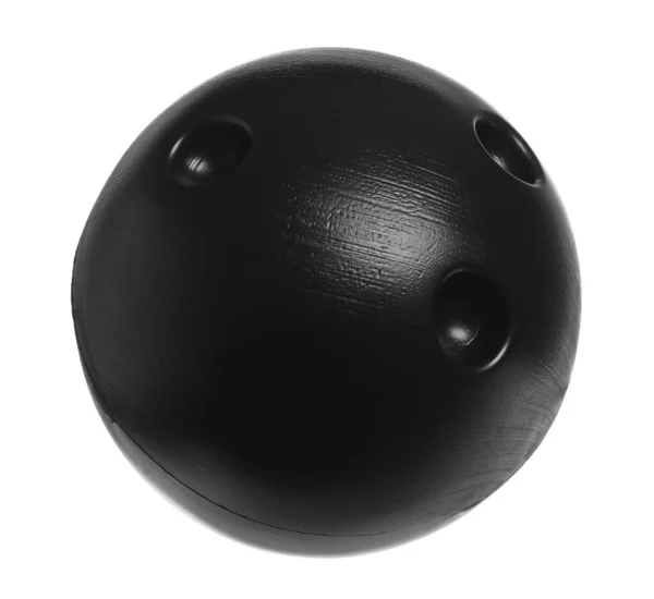 Zwarte Bowlingbal Geïsoleerd Witte Achtergrond Clipping Pad — Stockfoto