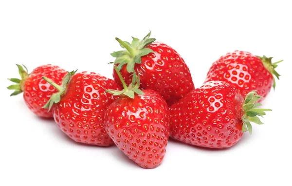 Fresh Strawberries Isolated White Background — Stock Photo, Image