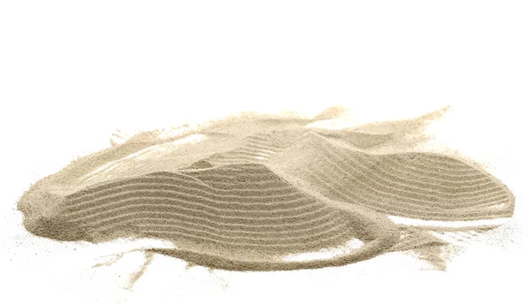 在白色背景下隔绝的沙漠沙堆 — 图库照片