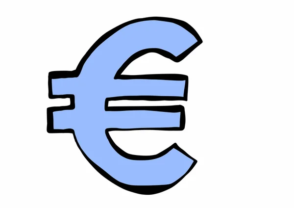 Doodle símbolo moeda euro — Fotografia de Stock