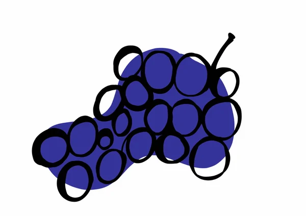 Doodle bunch of grapes, stylized — Stock Photo, Image