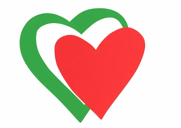Bandeira do coração da Itália estilo doodle — Fotografia de Stock