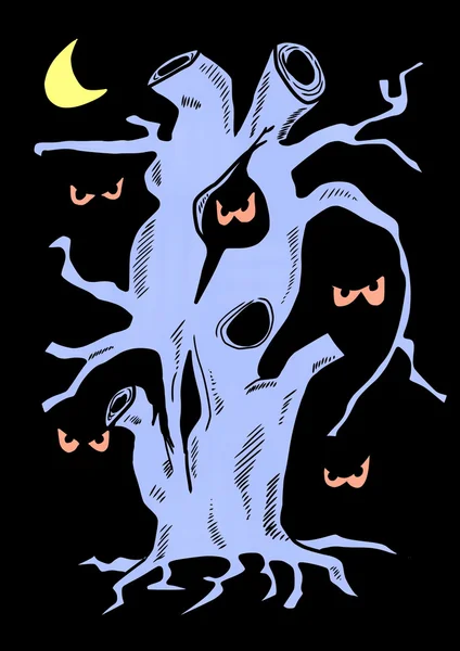 Doodle tree halloween — Stock Photo, Image