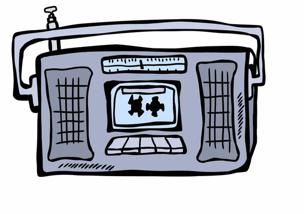 Doodle radio tape recorder — Stock Photo, Image