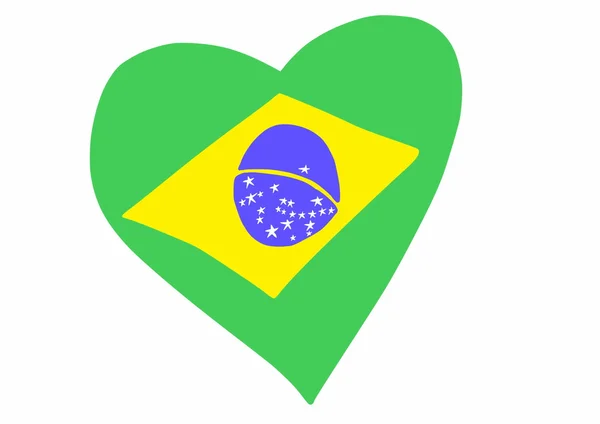 Bandeira do estilo Doodle Brasil — Fotografia de Stock