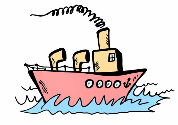 Doodle ship — Stock Photo, Image