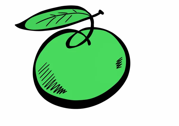 Mela verde Doodle — Foto Stock