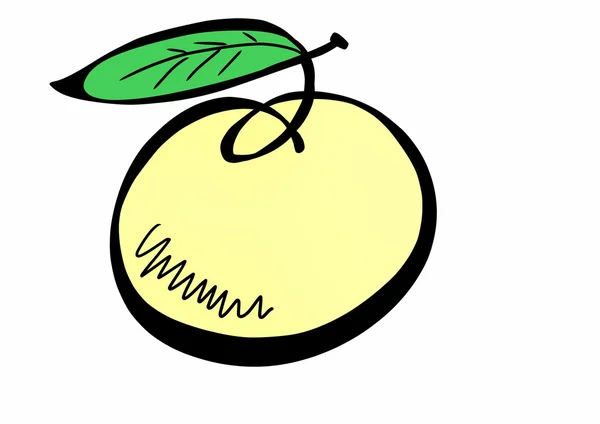 Doodle жовтий apple — стокове фото