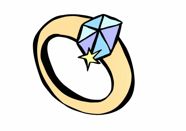 Doodle diamond wedding ring — Stock Photo, Image