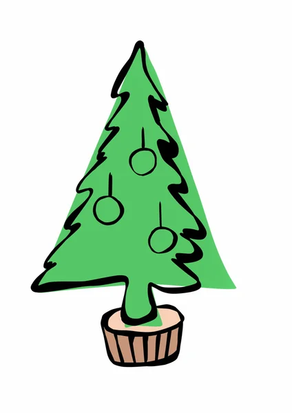 El çizimi Noel ağacı — Stok fotoğraf