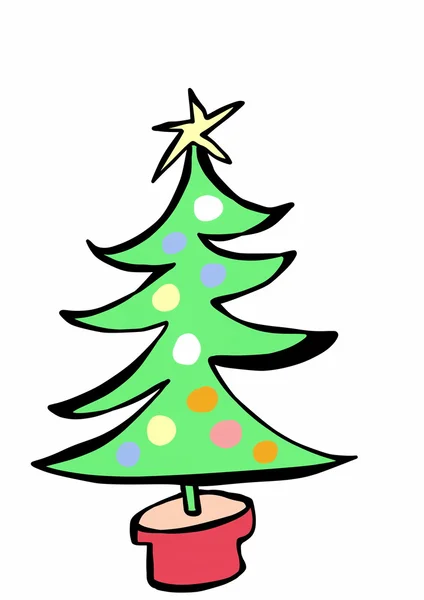 Hand drawn Christmas tree — Stock Photo, Image