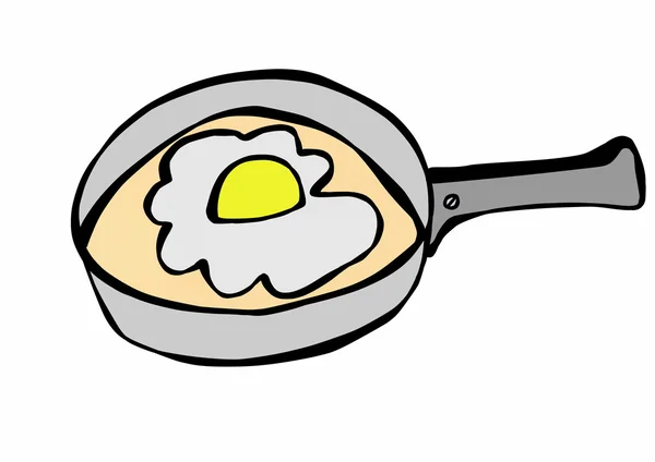 Смажену сковороду і яйце — стокове фото