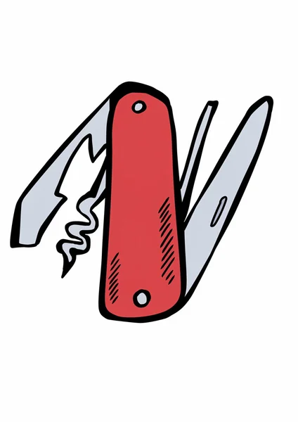 Doodle armádní nůž — Stock fotografie