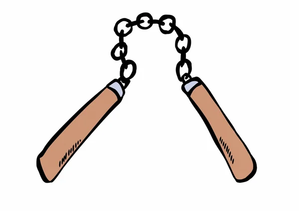 Doodle nunchaku weapon — Stock Photo, Image