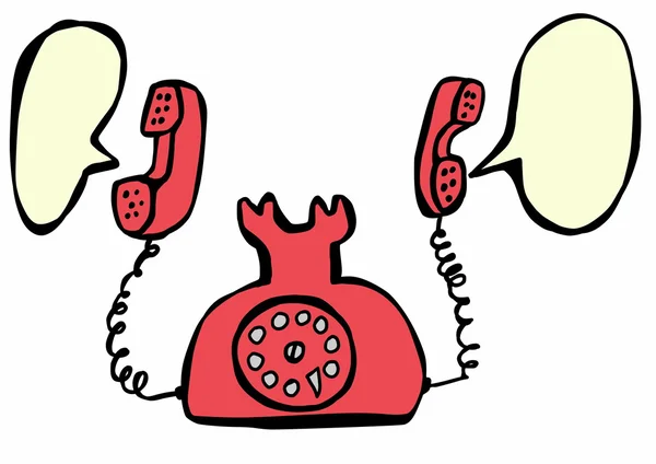 Telefone retro vermelho e bolha de fala — Fotografia de Stock