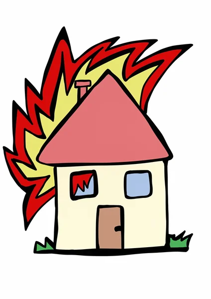 Doodle fire warning — Stock Photo, Image