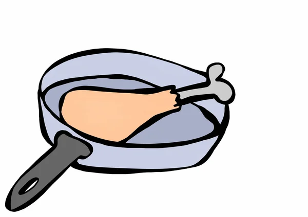 Doodle pierna de pollo en la sartén — Foto de Stock