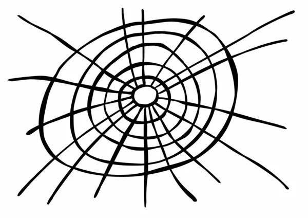 涂鸦蜘蛛网 — 图库照片