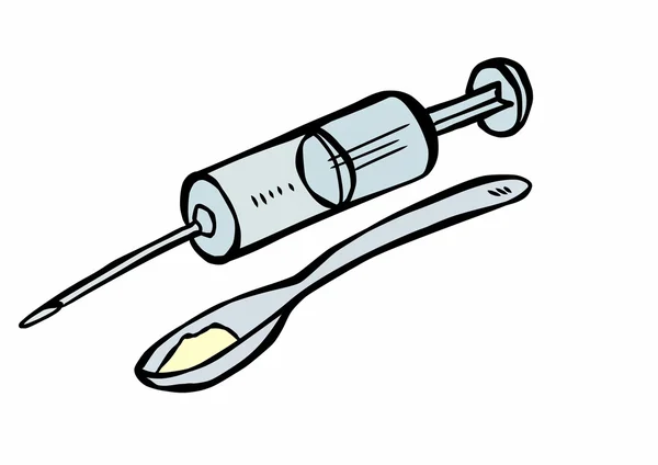 Doodle drug addict tools — Stock Photo, Image