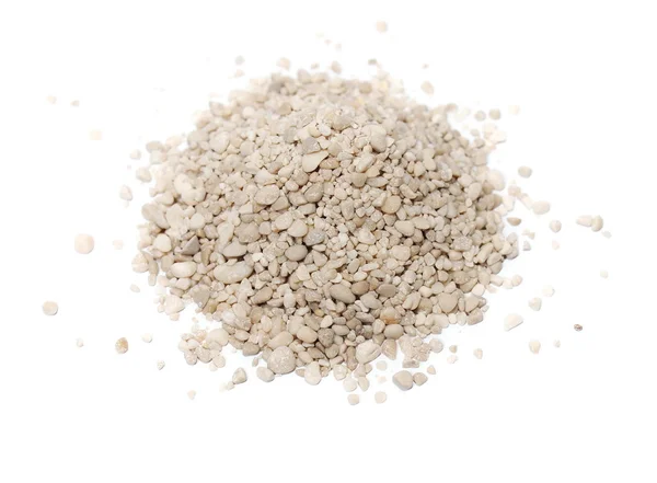 Sabbia isolata su fondo bianco — Foto Stock