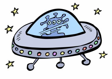 uçan daire doodle