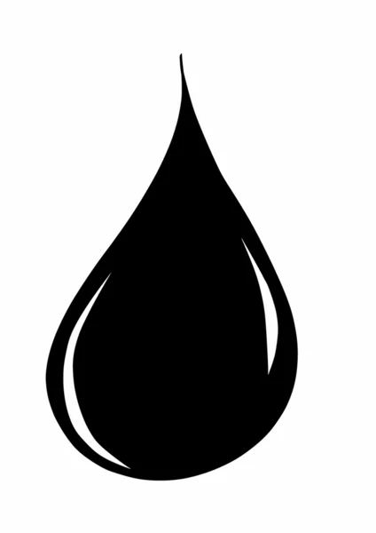 Hand drawn black drop, black gold — Stock Photo, Image