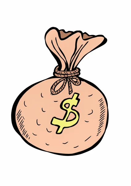 Doodle Σάκκος με τα χρήματα — Φωτογραφία Αρχείου